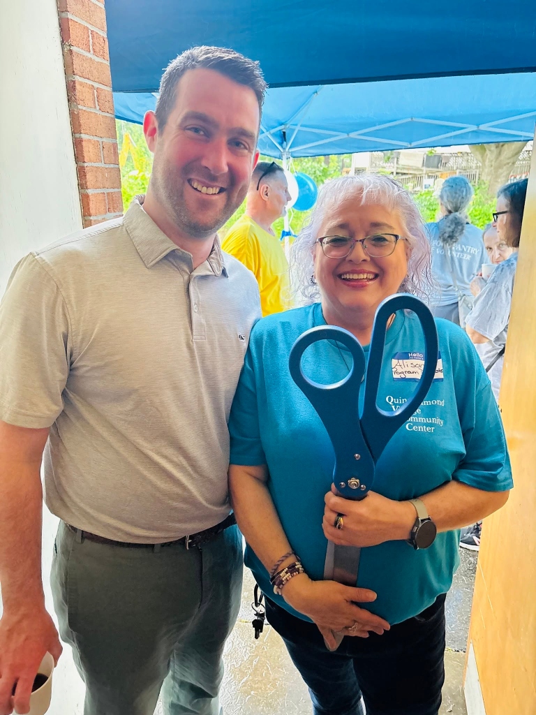 Program Director Alison Mallett with State Representative Daniel Donahue at Grand Opening